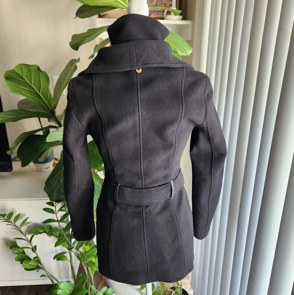 Mackage Black Wool Cashmere Fitted Double Breasted Womens Peacoat Size XS - Picture 8 of 11